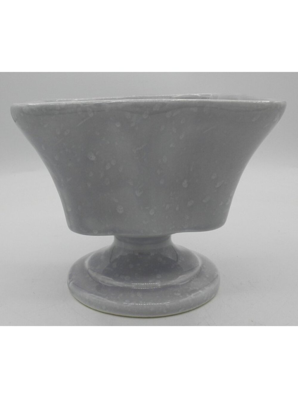 Rare VTG Hull Wave USA Pottery Pedestal Square Planter #411 Lavender Speckle MCM
